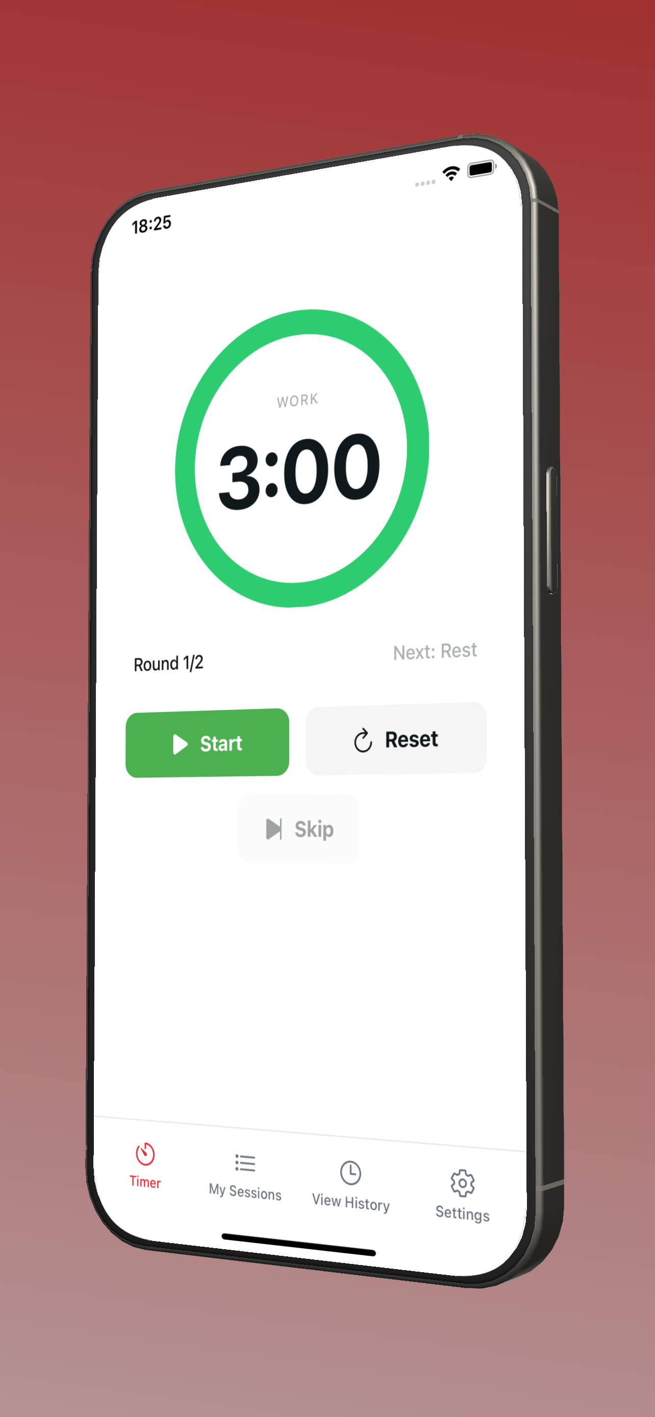 BJJ Stopwatch Timer Screen